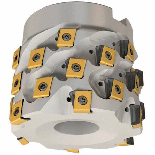 Iscar - 30 Inserts, 100mm Cut Diam, 40mm Arbor Diam, 59mm Max Depth of Cut, Indexable Square-Shoulder Face Mill - 0/90° Lead Angle, 86mm High, T490 LN.. 1306 Insert Compatibility, Through Coolant, Series Helitang - Exact Tool & Supply