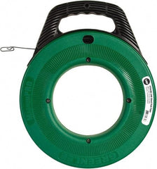 Greenlee - 240 Ft. Long x 1/8 Inch Wide, Steel Fish Tape - 400 Lb. Pulling Strength, Includes Case - Exact Tool & Supply