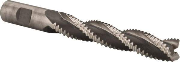 Hertel - 3/4" Diam, Coarse Pitch, 4" LOC, 3 Flute Cobalt Roughing Square End Mill - Uncoated, 6-1/4" OAL, 3/4" Shank Diam, Single End, Centercutting, 37° Helix - Exact Tool & Supply