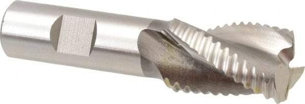 Hertel - 1" Diam, Coarse Pitch, 1-1/2" LOC, 3 Flute Cobalt Roughing Square End Mill - Uncoated, 3-3/4" OAL, 3/4" Shank Diam, Single End, Centercutting, 37° Helix - Exact Tool & Supply
