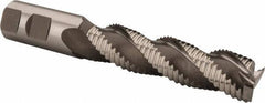 Hertel - 1" Diam, Coarse Pitch, 4" LOC, 3 Flute Cobalt Roughing Square End Mill - Uncoated, 6-1/2" OAL, 1" Shank Diam, Single End, Centercutting, 37° Helix - Exact Tool & Supply