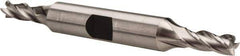 Hertel - 7/32", 9/16" LOC, 3/8" Shank Diam, 3-1/4" OAL, 4 Flute, Cobalt Square End Mill - Double End, Uncoated, Spiral Flute, 30° Helix, Centercutting, Right Hand Cut, Right Hand Flute - Exact Tool & Supply
