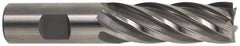 Hertel - 3/4", 2" LOC, 3/4" Shank Diam, 4-1/4" OAL, 6 Flute, Cobalt Square End Mill - Single End, Uncoated, Spiral Flute, 30° Helix, Centercutting, Right Hand Cut, Right Hand Flute - Exact Tool & Supply