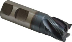 Hertel - 1" Diam, Fine Pitch, 1" LOC, 5 Flute Cobalt Roughing Square End Mill - TiCN Finish, 3-1/2" OAL, 1" Shank Diam, Single End, Centercutting, 30° Helix - Exact Tool & Supply