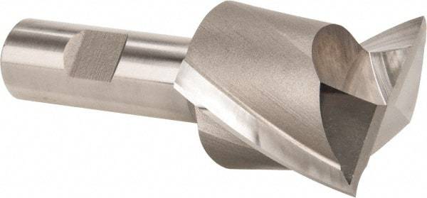 Hertel - 1-3/4", 1-5/8" LOC, 3/4" Shank Diam, 3-7/8" OAL, 2 Flute, High Speed Steel Square End Mill - Single End, Uncoated, Spiral Flute, 30° Helix, Centercutting, Right Hand Cut, Right Hand Flute - Exact Tool & Supply