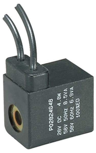Parker - 12 DC Volt, Class F, Solenoid Coil - 5.5 Watt, IP 65 Enclosure, Use with Parker B Series Viking Valve - Exact Tool & Supply