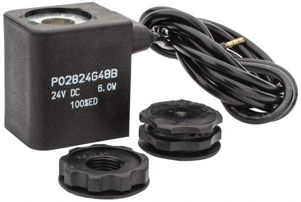 Parker - 24 DC Volt, Class F, Solenoid Coil - 6.0 Watt, IP 65 Enclosure, Use with Parker B Series Viking Valve - Exact Tool & Supply
