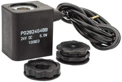 Parker - 24 DC Volt, Class F, Solenoid Coil - 6.0 Watt, IP 65 Enclosure, Use with Parker B Series Viking Valve - Exact Tool & Supply