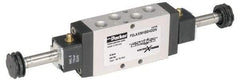 Parker - 1/8" NPT Port, Double Solenoid, 2 Position Valveless Coil, Aluminum Solenoid Valve - Normally Open Through Ports 1 & 2, 232 Max PSI, Buna-N Seal - Exact Tool & Supply