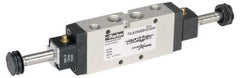 Parker - 3/8" NPT Port, Double Solenoid, 2 Position Valveless Coil, Aluminum Solenoid Valve - Normally Open Through Ports 1 & 2, 232 Max PSI, Buna-N Seal - Exact Tool & Supply