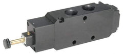 Parker - 3/4" NPT Port, Double Solenoid, 3 Position Valveless Coil, Aluminum Solenoid Valve - Pressure Center Open, 145 Max PSI, Buna-N Seal - Exact Tool & Supply