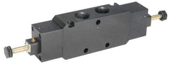 Parker - 3/4" NPT Port, Double Solenoid, 2 Position Valveless Coil, Aluminum Solenoid Valve - Normally Open Through Ports 1 & 2, 145 Max PSI, Buna-N Seal - Exact Tool & Supply