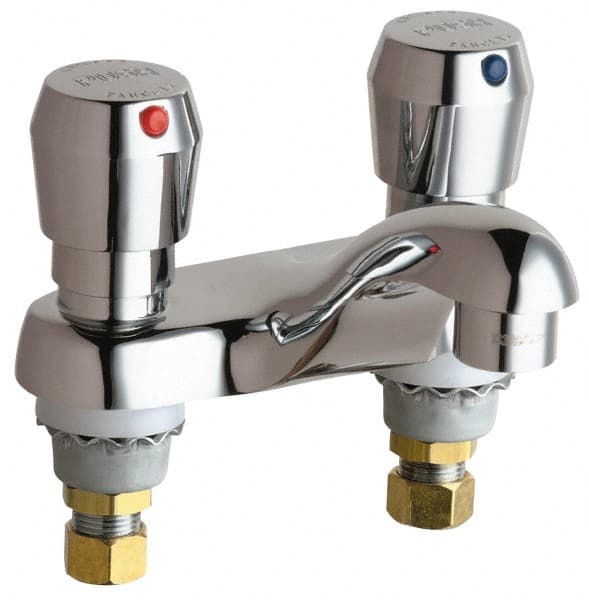 Chicago Faucets - Industrial & Laundry Faucets Type: Lavatory Metering Faucet Style: Deck Mount - Exact Tool & Supply