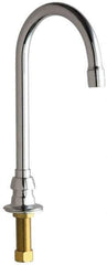 Chicago Faucets - Deck Mounted Bathroom Faucet - Single Supply For Tempered Water, No Drain, Gooseneck Spout - Exact Tool & Supply