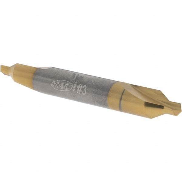 Keo - #3 Plain Cut 60° Incl Angle Solid Carbide Combo Drill & Countersink - Exact Tool & Supply