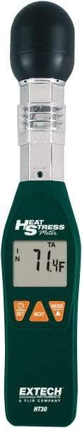 Extech - 32 to 122°F, 0 to 100% Humidity Range, Heat Stress WBGT Meter - 3% Relative Humidity Accuracy - Exact Tool & Supply