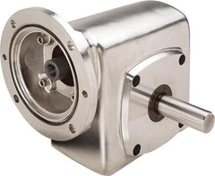 Boston Gear - 1-3/4 Centerline Distance, 30:1, 58 RPM Output, 0.65 Input Horsepower, 573 Lbs. Max Torque, Speed Reducer - Part No. SSF71830KB5JS, Single Shaft Right, 5/8" Bore, 3.81" High, 56C NEMA - Exact Tool & Supply