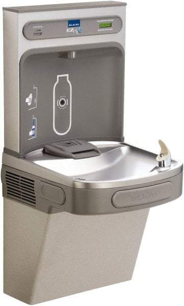 ELKAY - Barrier Free Wall Mounted Water Cooler & Fountain - In-Wall, 20 to 105 psi, 0.20 hp, Stainless Steel - Exact Tool & Supply