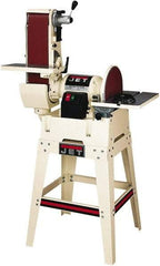 Jet - 48 Inch Long x 6 Inch Wide Belt, 12 Inch Diameter, Horizontal and Vertical Combination Sanding Machine - 2,500 Ft./min Belt Speed, 1-1/2 HP, Single Phase - Exact Tool & Supply