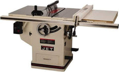 Jet - 10" Blade Diam, 5/8" Arbor Diam, 1 Phase Table Saw - 5 hp, 65" Wide x 36" Deep x 38" High, 230 Volt, 3" Cutting Depth - Exact Tool & Supply