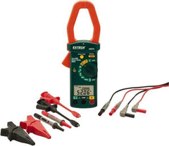 Extech - 4 Piece, Clamp Meter Test Kit - 600 Volt Max, LCD Display - Exact Tool & Supply