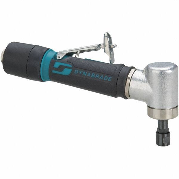 Dynabrade - 1/4" Collet, Angle Handle, Air Angle Die Grinder - 30,000 RPM, Rear Exhaust, 26 CFM, 0.4 hp, 90 psi, 1/4 NPT Inlet - Exact Tool & Supply