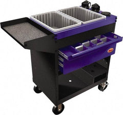 Huot - 18" Wide x 35-1/4" High x 41" Deep, 2 Drawer Tool Cart - 1,000 Lb Capacity, Blue - Exact Tool & Supply