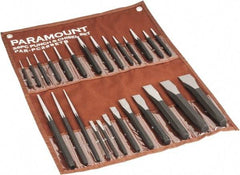 Paramount - 26 Piece Punch & Chisel Set - 1/4 to 1-3/16" Chisel, 3/8 to 1/4" Punch, Hexagon Shank - Exact Tool & Supply