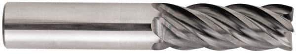 Niagara Cutter - 1", 5 Flute, Single End, Solid Carbide, 0.03" Corner Radius End Mill - 4" OAL, 40° Helix, Right Hand Flute, 1-3/4" LOC, Right Hand Cut - Exact Tool & Supply