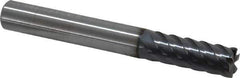 Niagara Cutter - 3/8", 1" LOC, 3/8" Shank Diam, 3" OAL, 6 Flute, Solid Carbide Square End Mill - Single End, AlTiN Finish, Spiral Flute, 45° Helix, Centercutting, Right Hand Cut, Right Hand Flute, Series MZ645 - Exact Tool & Supply