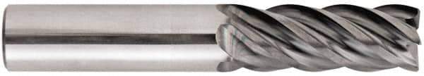 Niagara Cutter - 3/8", 7/8" LOC, 3/8" Shank Diam, 2-1/2" OAL, 5 Flute, Solid Carbide Square End Mill - Single End, AlCrN Finish, Spiral Flute, Variable° Helix, Centercutting, Right Hand Cut, Right Hand Flute, Series STS540 - Exact Tool & Supply