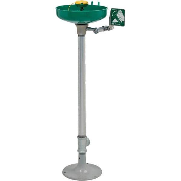 Haws - 15" Wide x 38" High, Pedestal Mount, Plastic Bowl, Eye & Face Wash Station - 11" Inlet, 3.7 GPM Flow Rate - Exact Tool & Supply