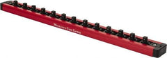 Value Collection - 13 Piece Capacity Magnetic Locking Socket Holder - 1/4" Drive, Red - Exact Tool & Supply