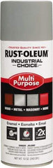 Rust-Oleum - ANSI 61 Light Gray, Gloss, Enamel Spray Paint - 15 to 25 Sq Ft per Can, 12 oz Container, Use on Multipurpose - Exact Tool & Supply