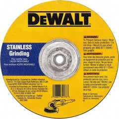 DeWALT - 30 Grit, 9" Wheel Diam, 1/8" Wheel Thickness, Type 27 Depressed Center Wheel - Aluminum Oxide, 6,600 Max RPM, Compatible with Angle Grinder - Exact Tool & Supply