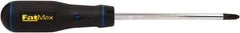 Stanley - #3, 11" OAL, Standard Phillips Screwdriver - 6" Blade Length, Round Shank, Ergonomic Handle - Exact Tool & Supply