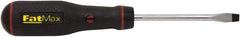Stanley - 225mm OAL Standard Slotted Screwdriver - 100mm Blade Length, Round Shank, Ergonomic Handle - Exact Tool & Supply