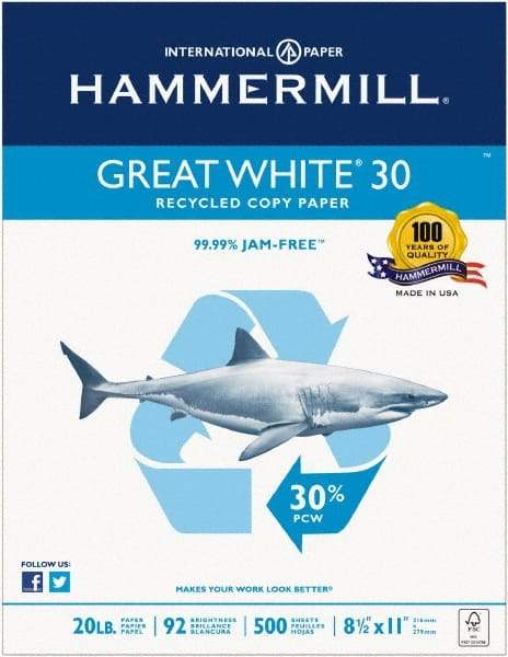 Hammermill - White Copy Paper - Use with Laser Printers, Copiers, Plain Paper Fax Machines - Exact Tool & Supply