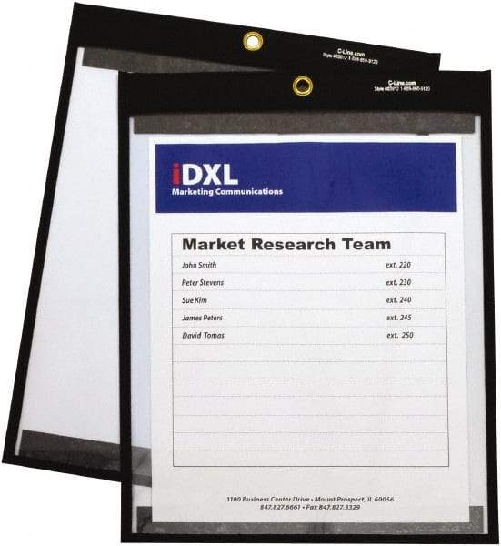 C-LINE - 25 Piece Black/Clear Shop Ticket Holder - 12" High x 9" Wide - Exact Tool & Supply