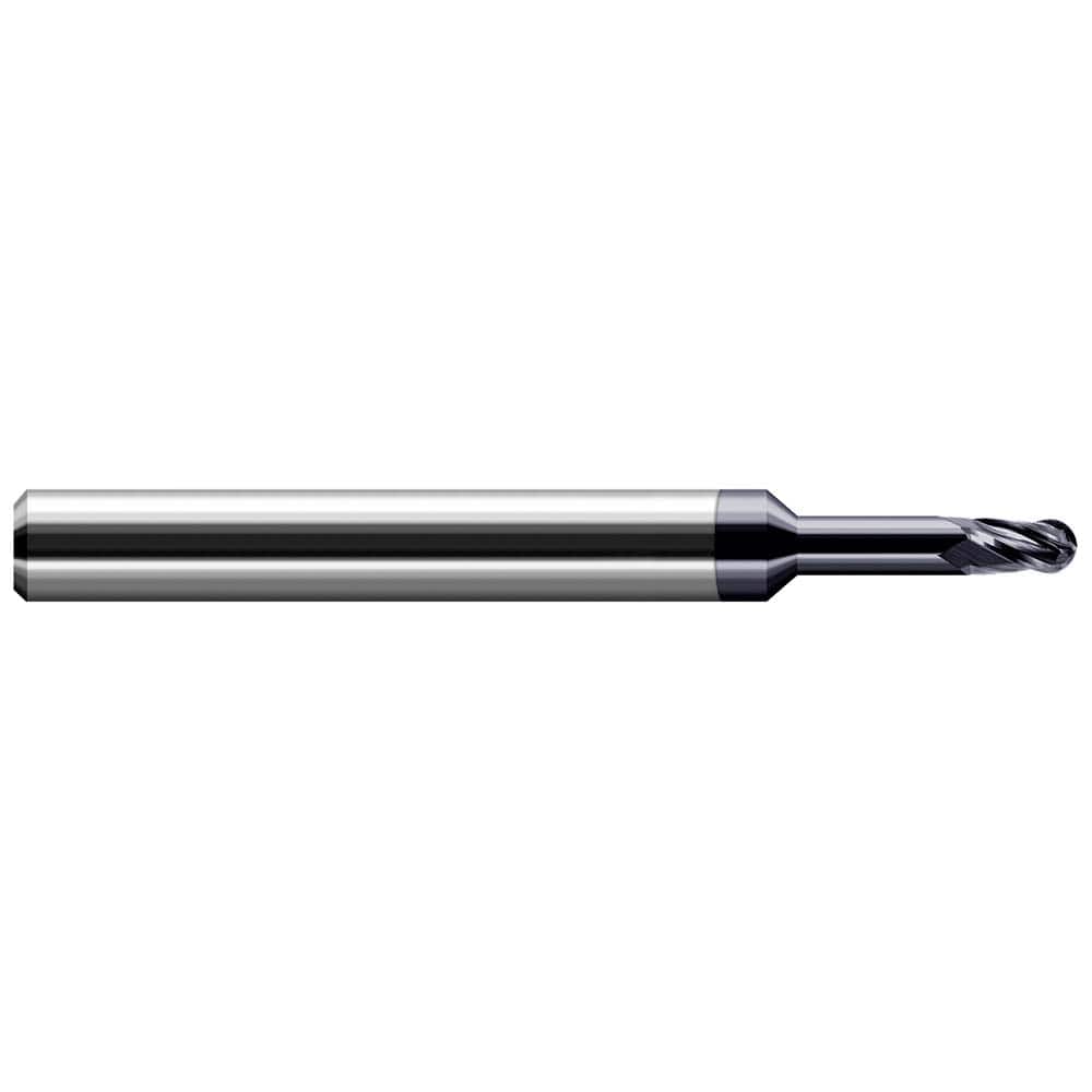 Harvey Tool - 1/8" Diam, 3/16" LOC, 4 Flute Solid Carbide Ball End Mill - Exact Tool & Supply