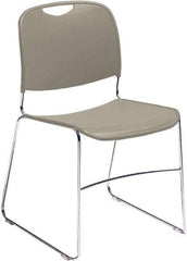 NPS - Polypropylene Grey Stacking Chair - Chrome Frame, 17" Wide x 22-1/2" Deep x 31" High - Exact Tool & Supply