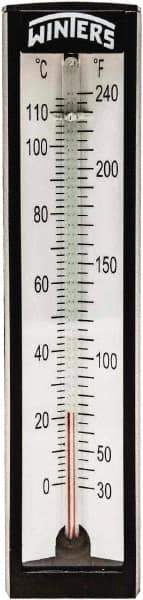Winters - 30 to 240°F, Industrial Thermometer with Standard Thermowell - 2 Inch Immersion Length, 1-7/8 Inch Stem Length, 6 Inch Long, 1/2 Inch Thread - Exact Tool & Supply