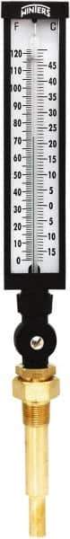 Winters - -15 to 120°F, Industrial Thermometer with Standard Thermowell - 5 Inch Immersion Length, 6 Inch Stem Length, 20 Inch Long, 3/4 Inch Thread - Exact Tool & Supply