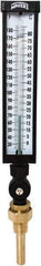 Winters - 30 to 180°F, Industrial Thermometer with Standard Thermowell - 3 Inch Immersion Length, 3-1/2 Inch Stem Length, 17 Inch Long, 3/4 Inch Thread - Exact Tool & Supply