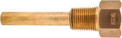 Winters - 4-1/2 Inch Overall Length, 1/2 Inch Thread, Brass Thermowell - 2-1/2 Inch Insertion Length - Exact Tool & Supply