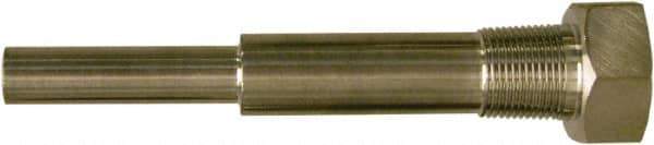 Winters - 6-3/4 Inch Overall Length, 3/4 Inch Thread, 304 Stainless Steel Thermowell - 5 Inch Insertion Length - Exact Tool & Supply