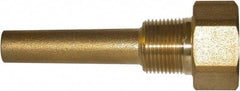 Winters - 4-1/4 Inch Overall Length, 3/4 Inch Thread, Brass Thermowell - 2-1/2 Inch Insertion Length - Exact Tool & Supply