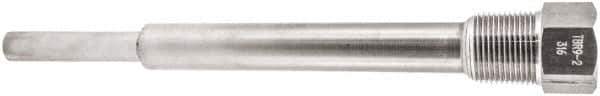 Winters - 10 Inch Overall Length, 3/4 Inch Thread, 316 Stainless Steel Thermowell - 7-1/2 Inch Insertion Length - Exact Tool & Supply