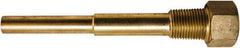 Winters - 7-1/2 Inch Overall Length, 1/2 Inch Thread, Brass Thermowell - 4-1/2 Inch Insertion Length - Exact Tool & Supply