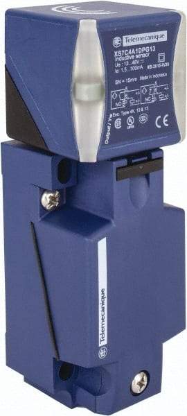 Telemecanique Sensors - NPN, PNP, NO/NC, 15mm Detection, Rectangular, Inductive Proximity Sensor - 2 Wires, IP65, IP67, IP69, 12 to 48 VDC, 40mm Long x 117mm Wide - Exact Tool & Supply